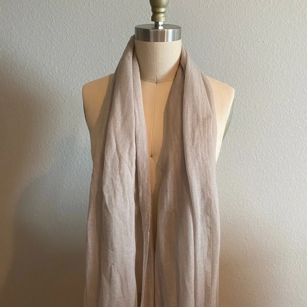 Neiman Marcus Cashmere Gauzy Distressed Scarf Bone​​​​​​​​​
